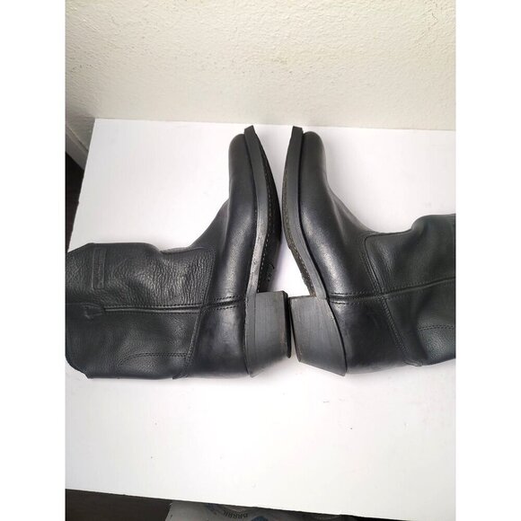 Vintage Black Soft Leather Flame  AND Oil Resistant Engineer Wester Boots Size 1 - Picture 6 of 15